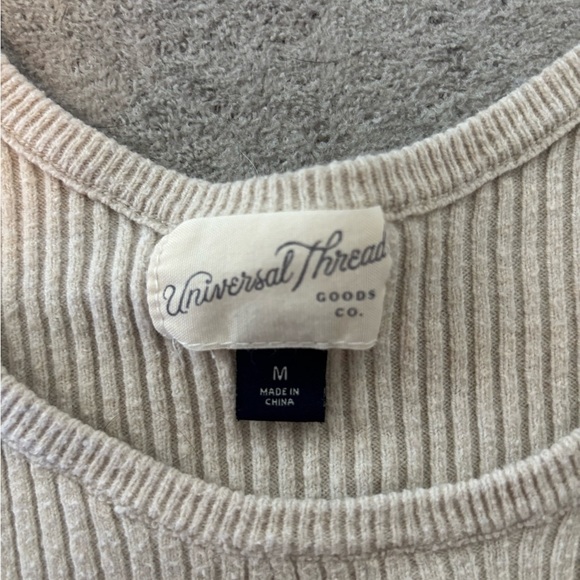 Universal Thread Beige Ribbed Knit Top - Picture 2 of 2